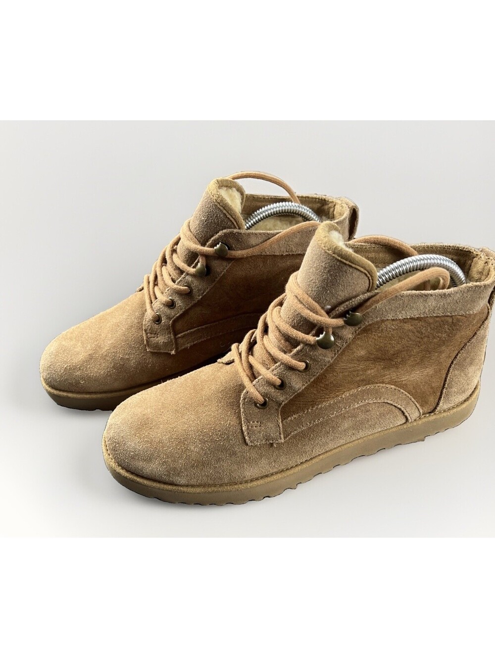 UGG Bethany Chestnut Suede Chukka Boots Women 9.5 Shearling Lace Up Boho Ankle